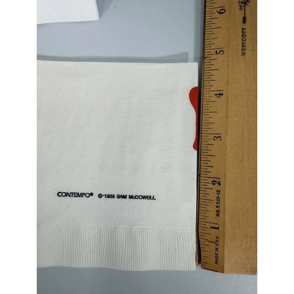 Vintage 1989 Set 16 Sam McDowell Clifton Mouse Funny Cocktail Napkins Contempo